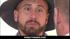 Hot Mailman Threesome With Stepdad And Twink Stepson - Michael Boston, Myles Landon, Wesley Woods Thumb