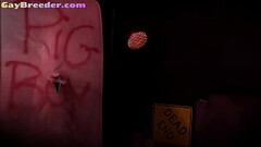 Ripped ebony stud takes jizz after raw barebacked from behind Thumb