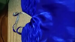 Hot Blue Satin Prom Dress Thumb