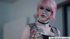 Pink haired TS lets stepbro fuck her ass Thumb