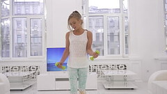 Ella Elastic - babyface, height 150 cm, fitness body, 18yo ! Nick'_s anal casting Thumb