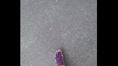 Naked Driver walks and pisses under a bridge Thumb