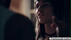 Brunette Tgirl analed by stepbrother Thumb