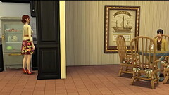 Nerdy step Son catches his neked in bed and fucks her - Thumb