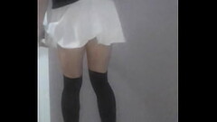 teen Liqa dress-up check Upskirt Pink Panties Stockings Skirt non nude Thumb