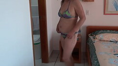 Intermediate Video - My Latina wife 58 year old hairy mother enjoys the beach, flashes herself, masturbates, moans, orgasms, wants to fuck, big cumshot on her hairy pussy Thumb