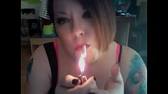 BBW Tina Snua Chain Smokes Filterless Gauloise Cigarettes - Smoking Fetish Thumb