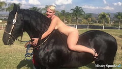 Naked Blonde Rides : Farm Photo Shoot in Mexico Thumb