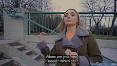 Blonde euro babe with natural tits gets fuck in public Thumb