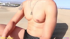 Hot Asian guy getting nipple played in the dunes! Thumb