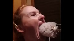 my wife take dirty toilet brush in her mouth Thumb