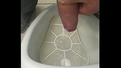 Amateur cumshot, public toilet Thumb