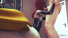Yaoi Femboy - POV Erito wears leather blowjob and fucked - Sissy boy japanese manga anime gay Thumb