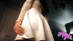 Sweet babe in white enjoy himself Thumb