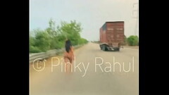 Pinky Naked dare on Indian Highways Thumb