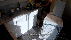 Horny wife seduces a plumber in the kitchen while her husband at work. Thumb