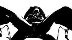 Latex Catsuit, Rubber Gimp, Leather Sex - Medical Chair.Black and White.11DeadFace Thumb