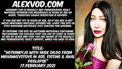 Hotkinkyjo with huge dildo from mrhankeystoys in ass, fisting &amp_ anal prolapse Thumb